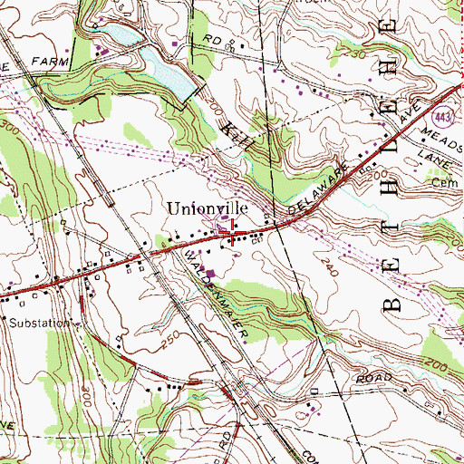 Topographic Map of Unionville, NY