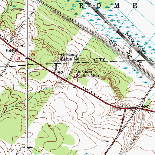 Topographic Map of Unknown Soldier Monument, NY