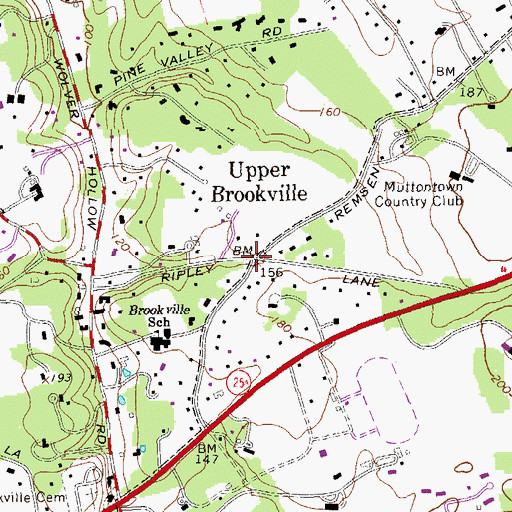 Topographic Map of Upper Brookville, NY