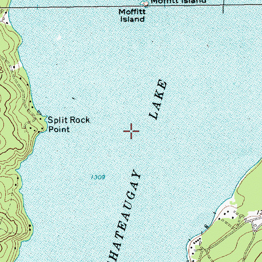 Topographic Map of Upper Chateaugay Lake, NY