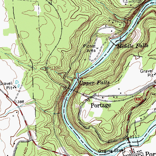 Topographic Map of Upper Falls, NY