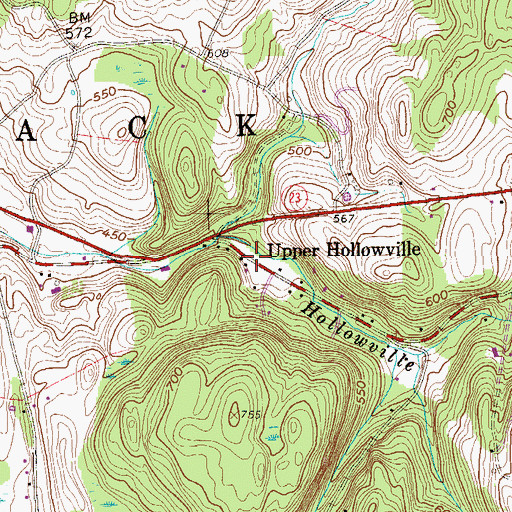 Topographic Map of Upper Hollowville, NY