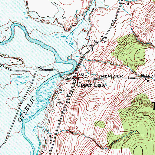 Topographic Map of Upper Lisle, NY
