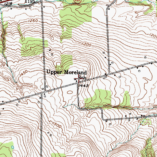 Topographic Map of Upper Moreland School (historical), NY