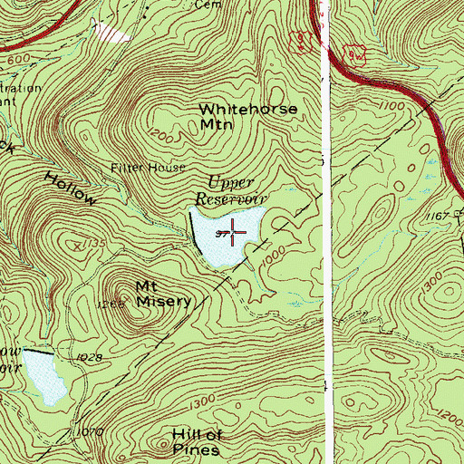 Topographic Map of Upper Reservoir, NY