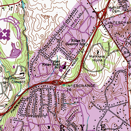 Topographic Map of Upper Ridge Road School, NY