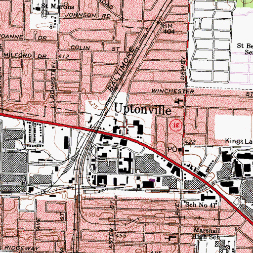 Topographic Map of Uptonville, NY