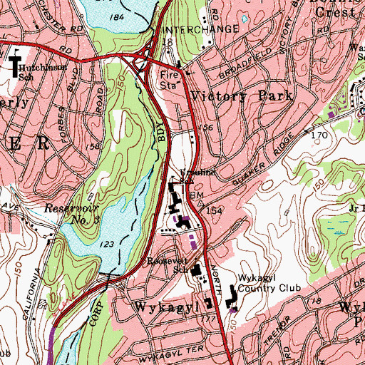 Topographic Map of Ursuline School, NY