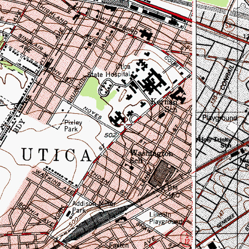 Topographic Map of Mohawk Valley Psychiatric Center, NY