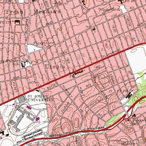 Topographic Map of Utopia, NY