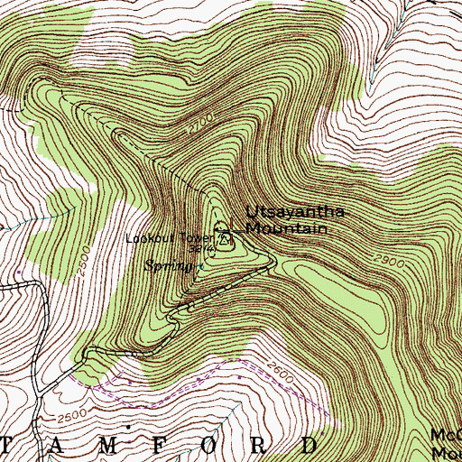 Topographic Map of Utsayantha Mountain, NY