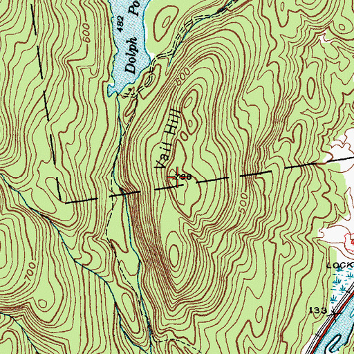 Topographic Map of Vail Hill, NY