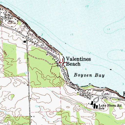 Topographic Map of Valentines Beach, NY