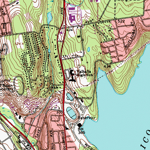 Topographic Map of Valhalla High School, NY
