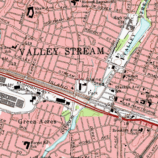 Topographic Map of Valley Stream, NY