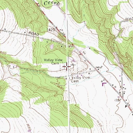 Topographic Map of Valley View Cemetery, NY