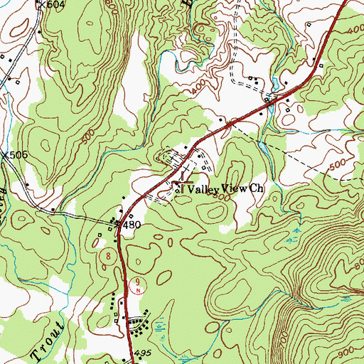 Topographic Map of Valley View Church, NY