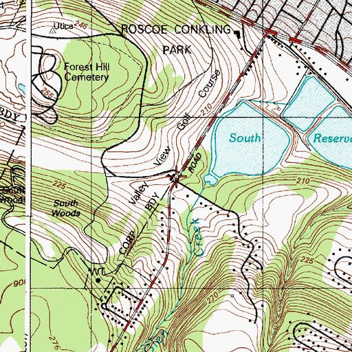 Topographic Map of Valley View Golf, NY