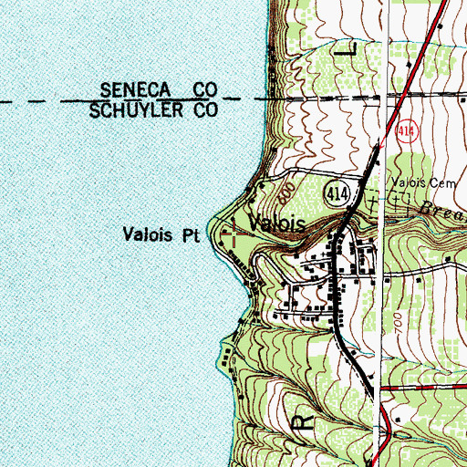 Topographic Map of Valois Point, NY