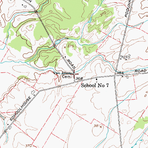 Topographic Map of Van Allen Cemetery, NY
