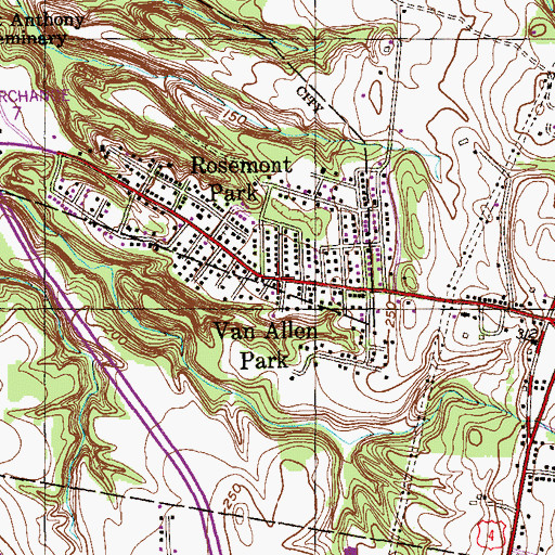 Topographic Map of Van Allen Park, NY