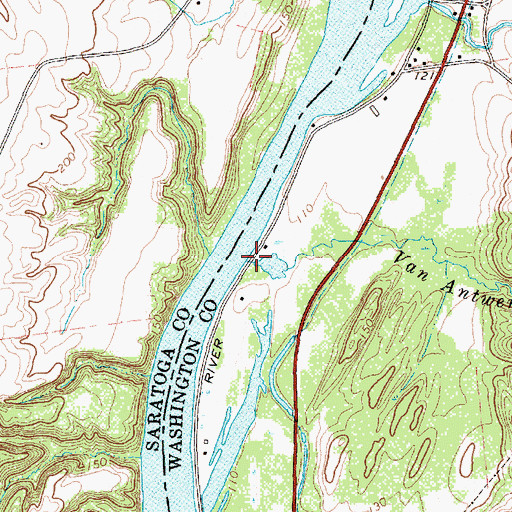 Topographic Map of Van Antwerp Creek, NY