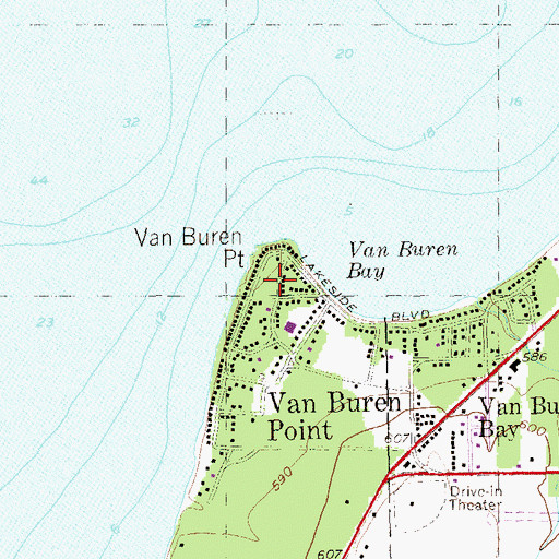 Topographic Map of Van Buren Point, NY
