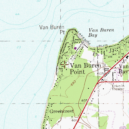 Topographic Map of Van Buren Point, NY