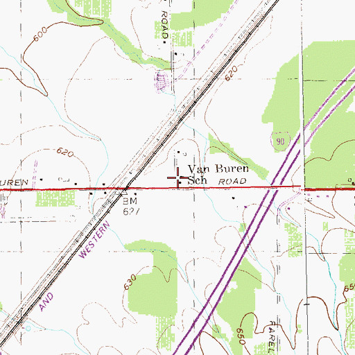 Topographic Map of Van Buren School, NY