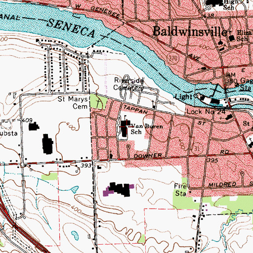Topographic Map of Van Buren Elementary School, NY