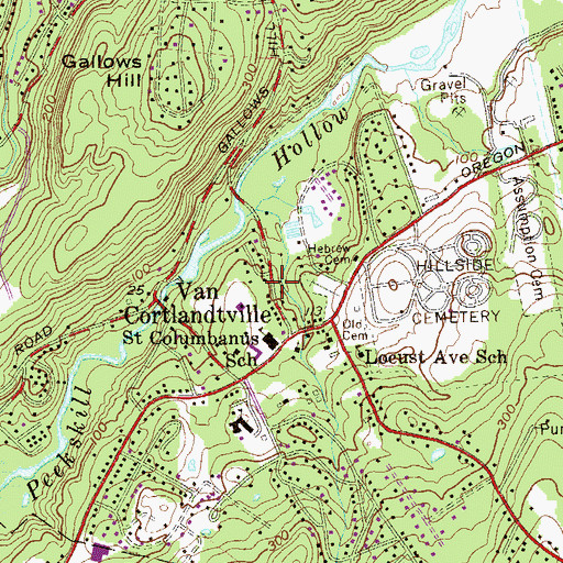 Topographic Map of Van Cortlandtville, NY