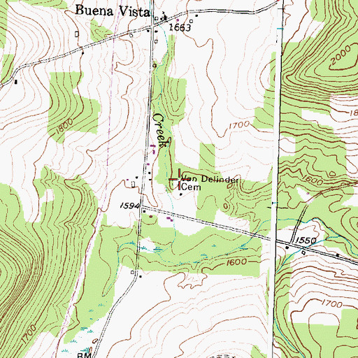 Topographic Map of Van Delinder Cemetery, NY