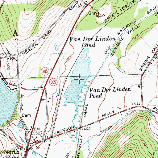 Topographic Map of Van Der Linden Pond, NY