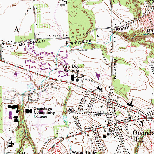 Topographic Map of Van Duyn Hospital, NY