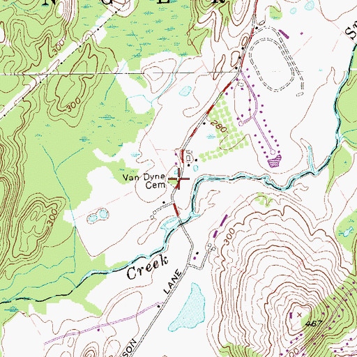 Topographic Map of Van Dyne Cemetery, NY
