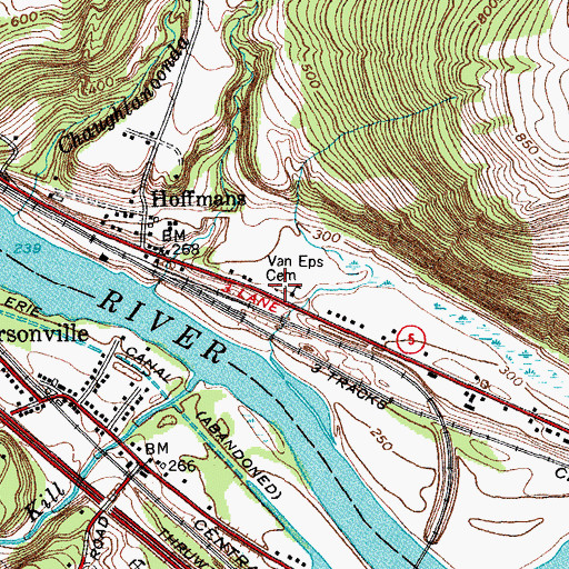 Topographic Map of Van Eps Cemetery, NY