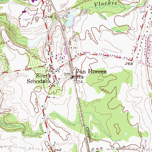 Topographic Map of Van Hoesen Station, NY
