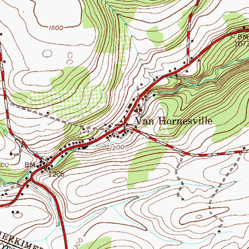 Topographic Map of Van Hornesville, NY