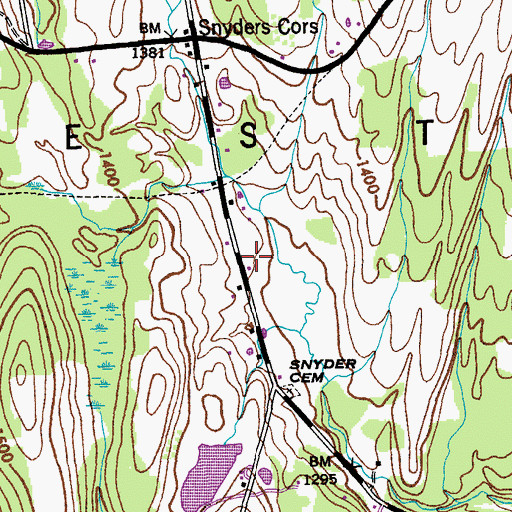 Topographic Map of Van Leuvans School (historical), NY
