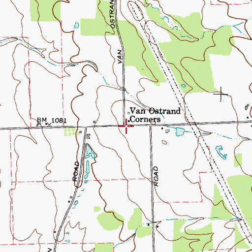 Topographic Map of Van Ostrand Corners, NY