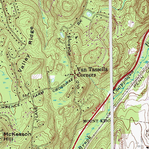Topographic Map of Van Tassells Corners, NY