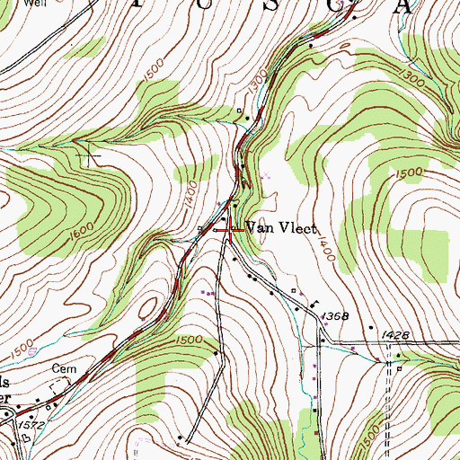 Topographic Map of Van Vleet, NY
