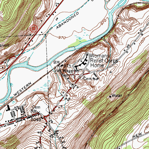 Topographic Map of Van Wagenen Cemetery, NY