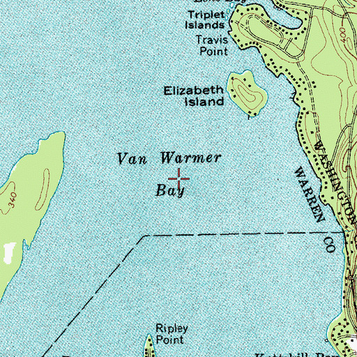Topographic Map of Van Warmer Bay, NY