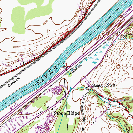 Topographic Map of Van Wie Creek, NY
