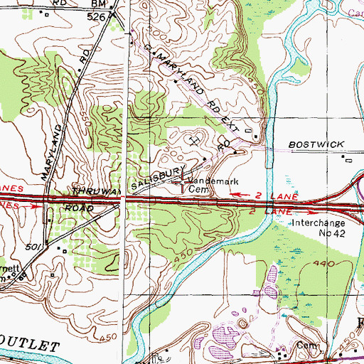 Topographic Map of Vandemark Cemetery, NY