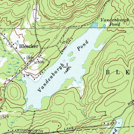 Topographic Map of Vandenburgh Pond, NY