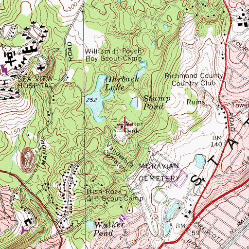 Topographic Map of Vanderbilt Cemetery, NY