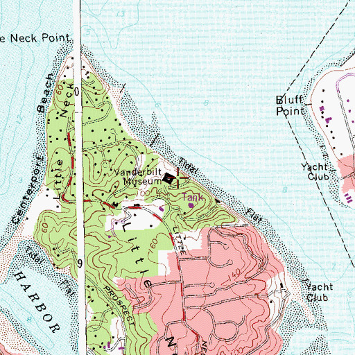 Topographic Map of Vanderbilt Museum, NY