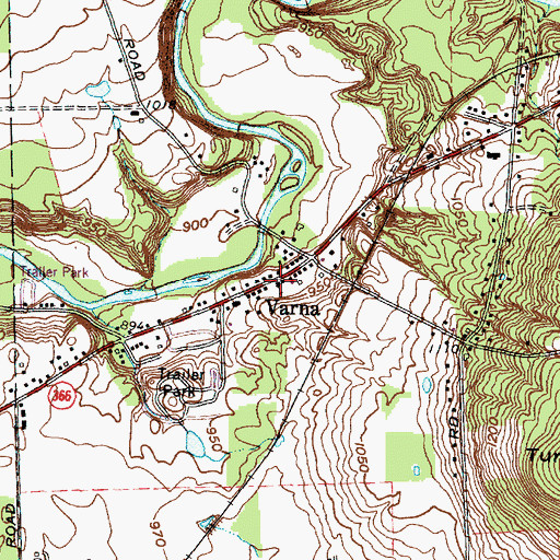 Topographic Map of Varna, NY